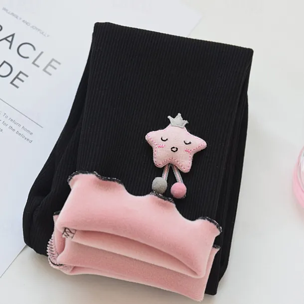 Girls' 3D Solid Color Stars Pants Leggings Fall Winter Active Basic Kids 4 years+ Outdoor Casual Daily Regular Fit