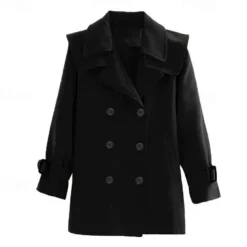 Girls' 3D Solid Color Trench Coat Coat Outerwear Long Sleeve Spring Fall Streetwear Sport Basic Polyester Kids 4-12 Years Daily Vacation Regular Fit