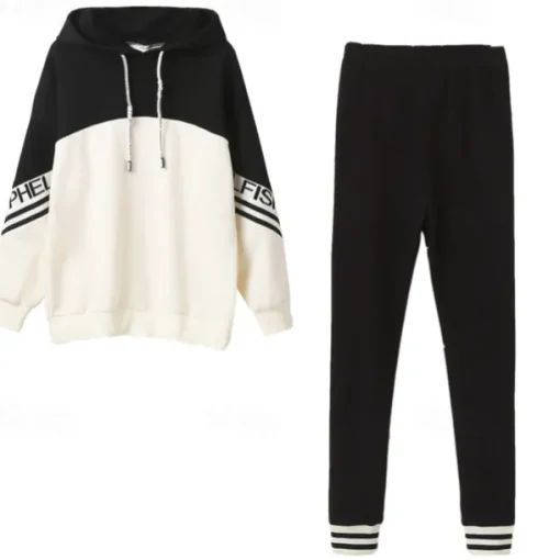 Girls' 3D Stripe Letter Hoodie & Sweatpants Set Clothing Set Long Sleeve Fall Winter Cool Daily Kids 4-12 Years School Sports