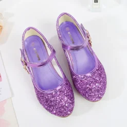 Girls' Heels Glitters Princess Shoes PU Glitter Crystal Sequined Jeweled Toddler(9m-4ys) Little Kids(4-7ys) Big Kids(7years +) Party & Evening Sequin Purple Red Blue Fall Spring