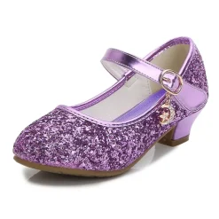 Girls' Heels Glitters Princess Shoes PU Glitter Crystal Sequined Jeweled Toddler(9m-4ys) Little Kids(4-7ys) Big Kids(7years +) Party & Evening Sequin Purple Red Blue Fall Spring