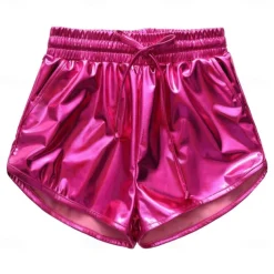 Girls Metallic Shorts Shiny Hot Pants Sparkly Dance Outfits Short Pants