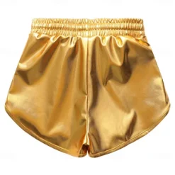 Girls Metallic Shorts Shiny Hot Pants Sparkly Dance Outfits Short Pants