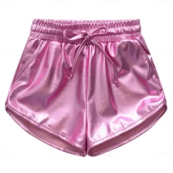 Girls Metallic Shorts Shiny Hot Pants Sparkly Dance Outfits Short Pants