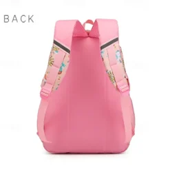Girls' Pink Cartoon Backpack – Waterproof School Bag with Unicorn and Animal Print for Kindergarten and Elementary Kids