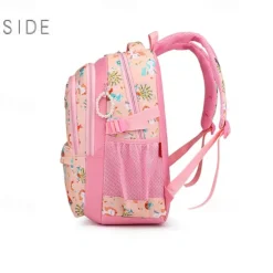 Girls' Pink Cartoon Backpack – Waterproof School Bag with Unicorn and Animal Print for Kindergarten and Elementary Kids