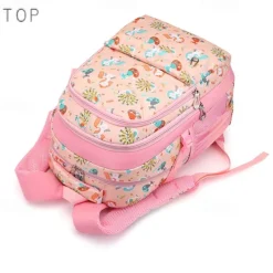 Girls' Pink Cartoon Backpack – Waterproof School Bag with Unicorn and Animal Print for Kindergarten and Elementary Kids