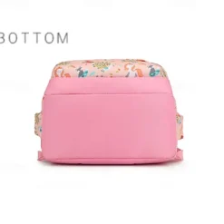 Girls' Pink Cartoon Backpack – Waterproof School Bag with Unicorn and Animal Print for Kindergarten and Elementary Kids