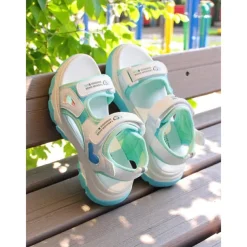 Girls' Purple Sport Sandals with Heart Accents – Anti-Slip Outdoor Shoes for Playground and Back to School Activities