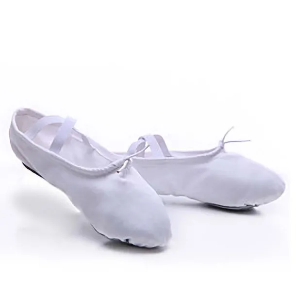 Girls' Split Sole Ballet Shoes – Soft Canvas Dance Slippers with Elastic Straps for Ballet Training & Performanc