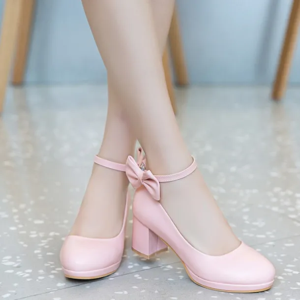 Girls' White Bow Mary Jane Shoes - Perfect for Weddings, Parties, and Special Occasions