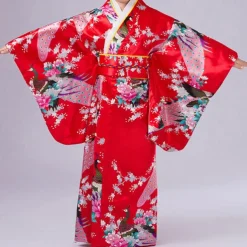 Girls' Yukata Robe Kimono Japanese Traditional Masquerade Kid's Kimono Coat Waist Belt Party