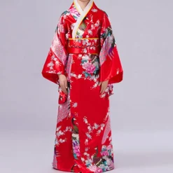 Girls' Yukata Robe Kimono Japanese Traditional Masquerade Kid's Kimono Coat Waist Belt Party