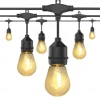 Globe String Lights Outdoor 5M 10Bulb/10M 20Bulb S14 Edison Plastic LED Bulb Patio Lights ETL Listed Waterproof IP65 Plastic Hanging Lights String for Outside Backyard Garden