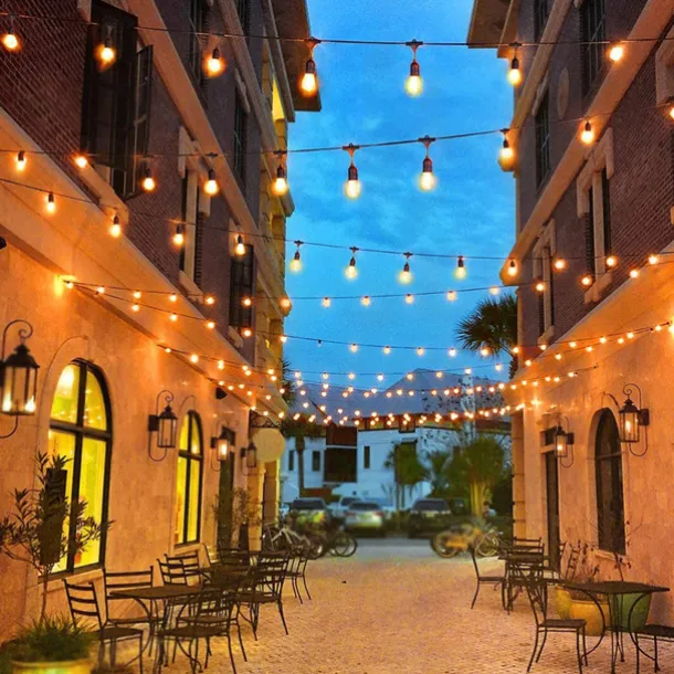 Globe String Lights Outdoor 5M 10Bulb/10M 20Bulb S14 Edison Plastic LED Bulb Patio Lights ETL Listed Waterproof IP65 Plastic Hanging Lights String for Outside Backyard Garden