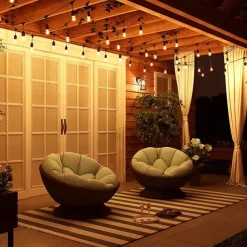 Globe String Lights Outdoor 5M 10Bulb/10M 20Bulb S14 Edison Plastic LED Bulb Patio Lights ETL Listed Waterproof IP65 Plastic Hanging Lights String for Outside Backyard Garden