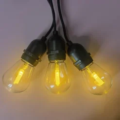 Globe String Lights Outdoor 5M 10Bulb/10M 20Bulb S14 Edison Plastic LED Bulb Patio Lights ETL Listed Waterproof IP65 Plastic Hanging Lights String for Outside Backyard Garden
