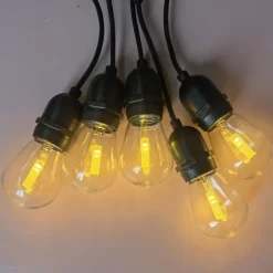 Globe String Lights Outdoor 5M 10Bulb/10M 20Bulb S14 Edison Plastic LED Bulb Patio Lights ETL Listed Waterproof IP65 Plastic Hanging Lights String for Outside Backyard Garden