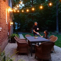 Globe String Lights Outdoor 5M 10Bulb/10M 20Bulb S14 Edison Plastic LED Bulb Patio Lights ETL Listed Waterproof IP65 Plastic Hanging Lights String for Outside Backyard Garden