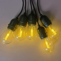 Globe String Lights Outdoor 5M 10Bulb/10M 20Bulb S14 Edison Plastic LED Bulb Patio Lights ETL Listed Waterproof IP65 Plastic Hanging Lights String for Outside Backyard Garden