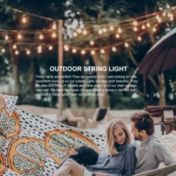 Globe String Lights Outdoor 5M 10Bulb/10M 20Bulb S14 Edison Plastic LED Bulb Patio Lights ETL Listed Waterproof IP65 Plastic Hanging Lights String for Outside Backyard Garden