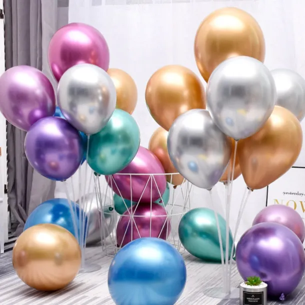 Glossy Metal Pearl Latex Balloons Thick Chrome Metallic Inflatable Air Balloons Party Decoration 100/50/30/10PCS