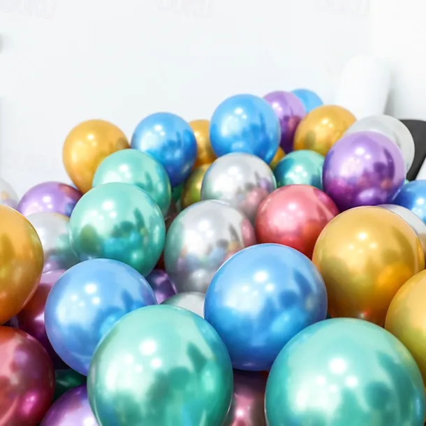 Glossy Metal Pearl Latex Balloons Thick Chrome Metallic Inflatable Air Balloons Party Decoration 100/50/30/10PCS