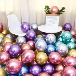 Glossy Metal Pearl Latex Balloons Thick Chrome Metallic Inflatable Air Balloons Party Decoration 100/50/30/10PCS