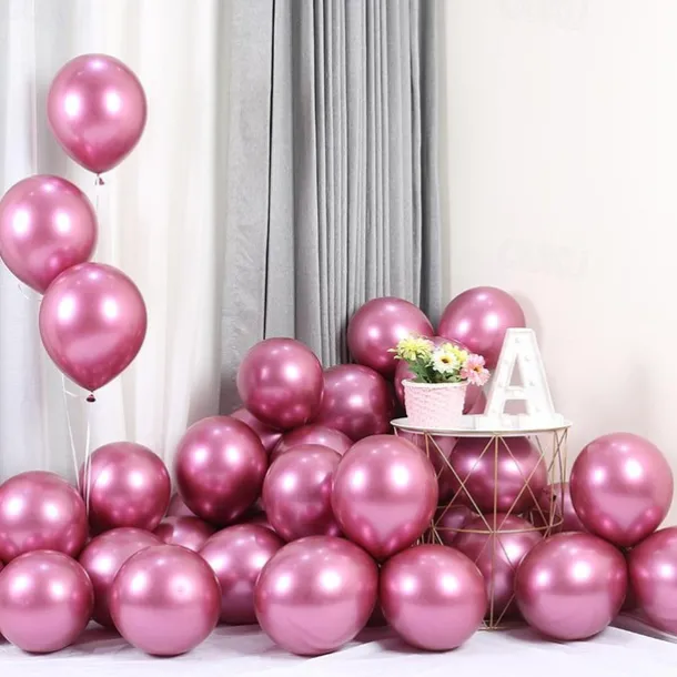 Glossy Metal Pearl Latex Balloons Thick Chrome Metallic Inflatable Air Balloons Party Decoration 100/50/30/10PCS