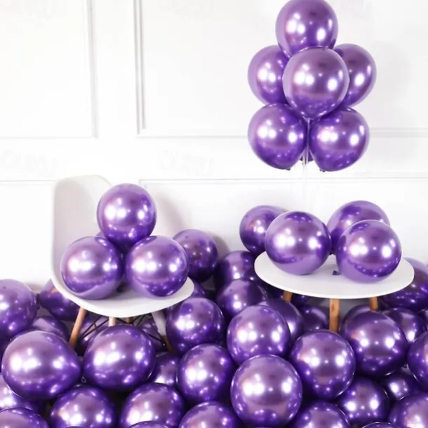 Glossy Metal Pearl Latex Balloons Thick Chrome Metallic Inflatable Air Balloons Party Decoration 100/50/30/10PCS