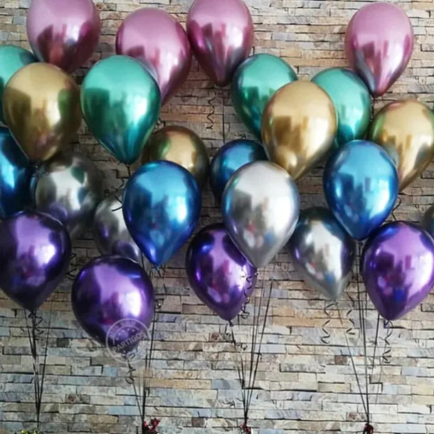 Glossy Metal Pearl Latex Balloons Thick Chrome Metallic Inflatable Air Balloons Party Decoration 100/50/30/10PCS