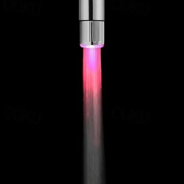 Glow LED Faucet Temperature Sensor Light RGB 3 Color Shower Kitchen Water Tap