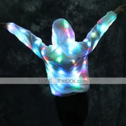 Glowing Jacket Womens Mens Hoodies Coat with LED Luminous for Party Bar DJ Stage Costume Dancing Clothing Washable Plus Size