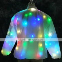 Glowing Jacket Womens Mens Hoodies Coat with LED Luminous for Party Bar DJ Stage Costume Dancing Clothing Washable Plus Size