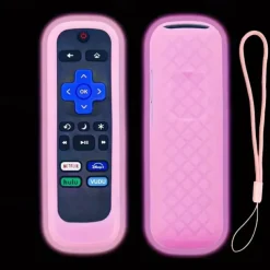 Glowing Non-Slip Silicone Remote Case for Roku TCL & HisenseDurable Versatile Protection with Color Tie