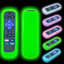 Glowing Non-Slip Silicone Remote Case for Roku TCL & HisenseDurable Versatile Protection with Color Tie