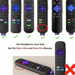 Glowing Non-Slip Silicone Remote Case for Roku TCL & HisenseDurable Versatile Protection with Color Tie