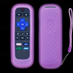 Glowing Non-Slip Silicone Remote Case for Roku TCL & HisenseDurable Versatile Protection with Color Tie
