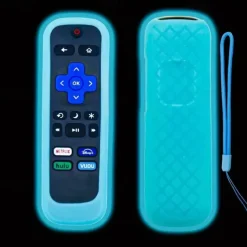 Glowing Non-Slip Silicone Remote Case for Roku TCL & HisenseDurable Versatile Protection with Color Tie