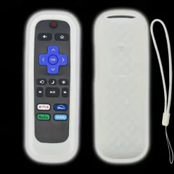 Glowing Non-Slip Silicone Remote Case for Roku TCL & HisenseDurable Versatile Protection with Color Tie
