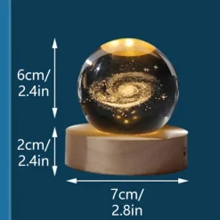 Glowing Planetary Galaxy Crystal Ball Night Lights USB Power Warm White Bedside Light Christmas Kid Gift Night Lamp