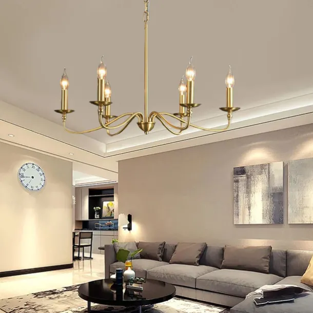 Gold Chandelier 8-Light Modern Chandelier for Dining Room, Bedroom, Foyer, Living Room, Kitchen Island, Entryway, Office, Bar,Farmhouse Decor 110-240V