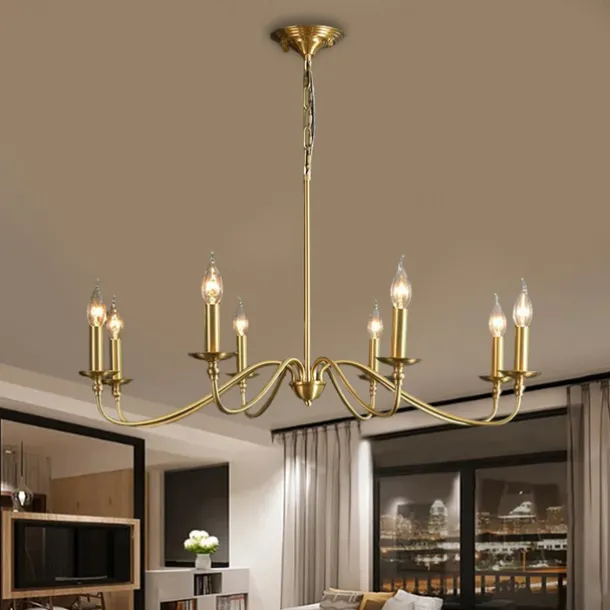 Gold Chandelier 8-Light Modern Chandelier for Dining Room, Bedroom, Foyer, Living Room, Kitchen Island, Entryway, Office, Bar,Farmhouse Decor 110-240V