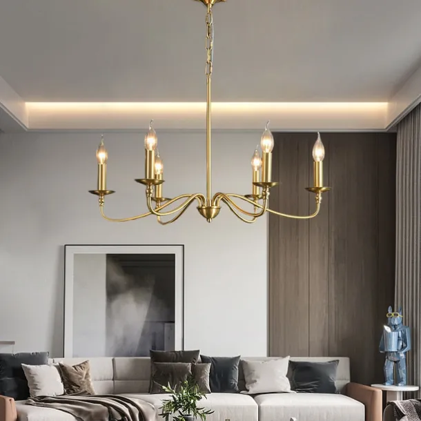 Gold Chandelier 8-Light Modern Chandelier for Dining Room, Bedroom, Foyer, Living Room, Kitchen Island, Entryway, Office, Bar,Farmhouse Decor 110-240V
