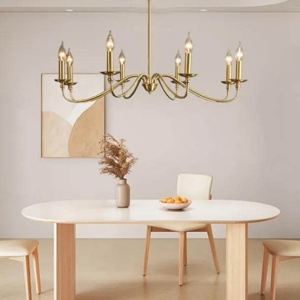Gold Chandelier 8-Light Modern Chandelier for Dining Room, Bedroom, Foyer, Living Room, Kitchen Island, Entryway, Office, Bar,Farmhouse Decor 110-240V