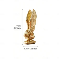 Gold Kneeling Angel Desktop Decoration, Resin Material Salvation Angel Sculpture, Handmade Craft for TV Background Wall, Entryway, Study, and Office Desk Decor