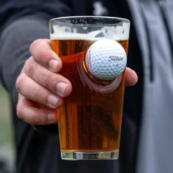 Golf Ball Beverage Glass Set, Golf Beer Glasses for Men, Glass with Real Golf Ball for Golfers