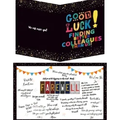 Good Luck Retirement Card Farewell Party Decorations Goodbye Cards Sign in Poster Greeting Card We Will Miss You Party Supplies Leaving Gifts for Colleague Women Men