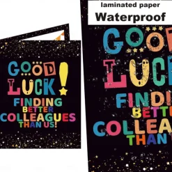Good Luck Retirement Card Farewell Party Decorations Goodbye Cards Sign in Poster Greeting Card We Will Miss You Party Supplies Leaving Gifts for Colleague Women Men