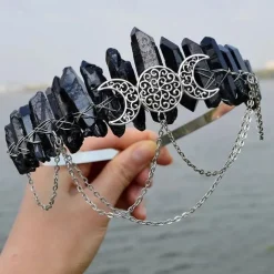 Gorgeous Crystal Crown Headband Tiara Retro Vintage Punk Gothic Rococo Victorian for Weddings Festivals Photoshoots